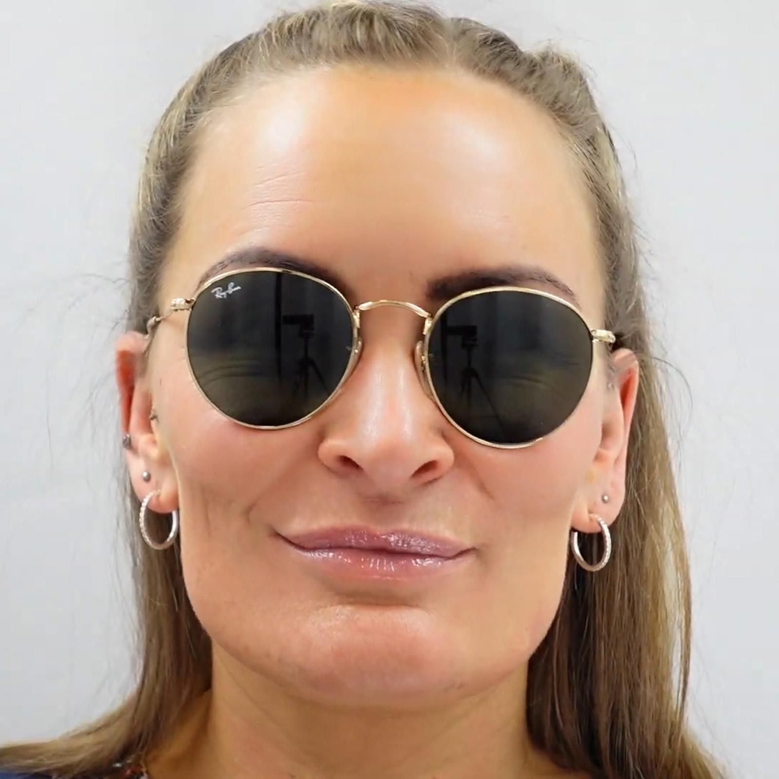 Ray-Ban Round Gold Green Sunglasses image 3