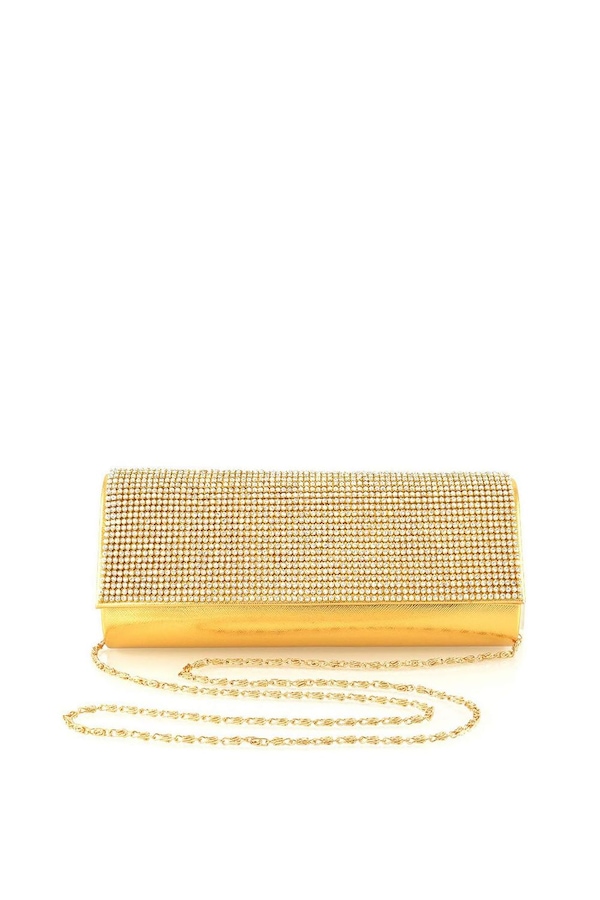 XY London 'Kaya' Shoulder Chain Strap Rhinestone Diamanté Clutch Bag