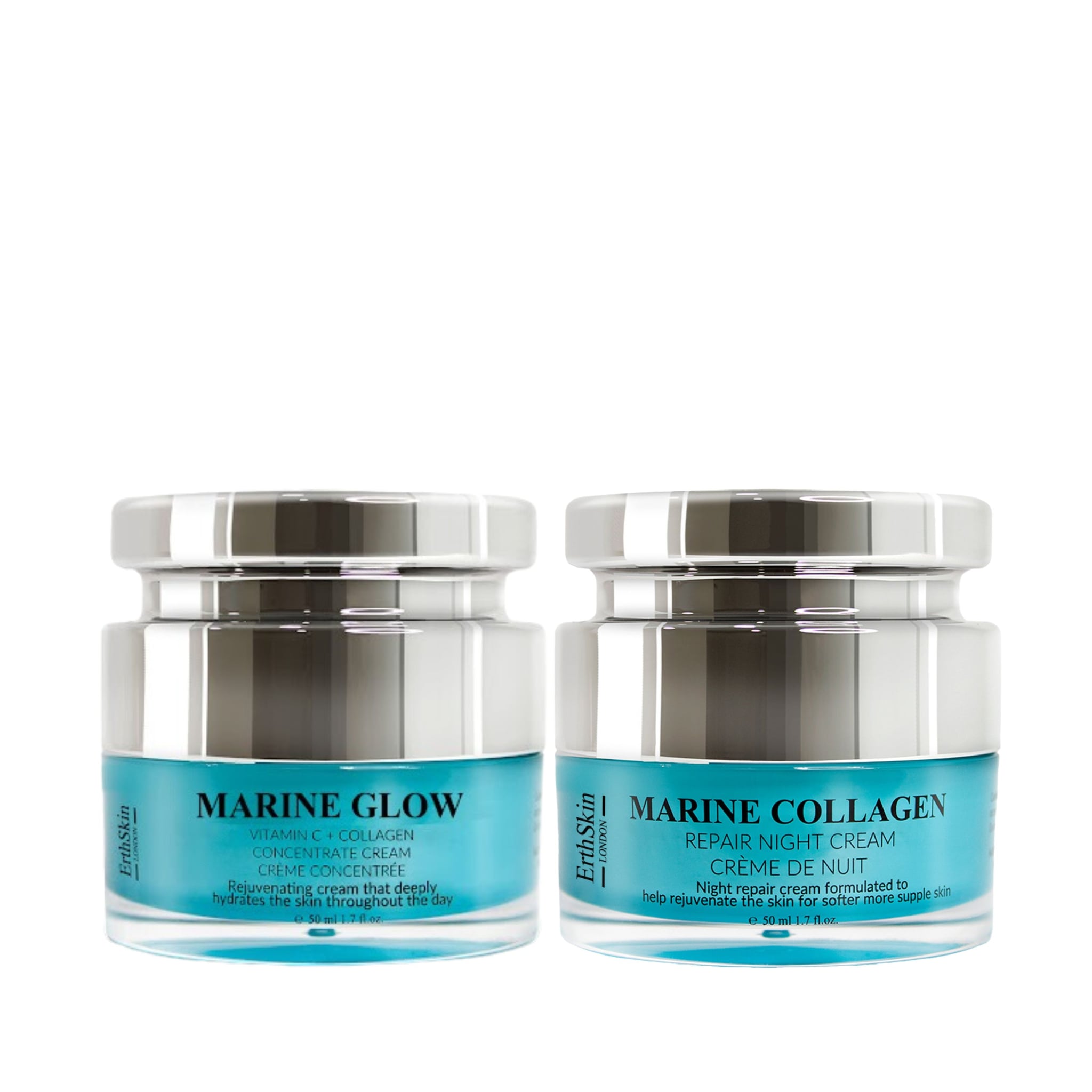 Erth Skin London Marine Glow Vitamin C & Marine Collagen Night Anti-Aging Power Duo image 1