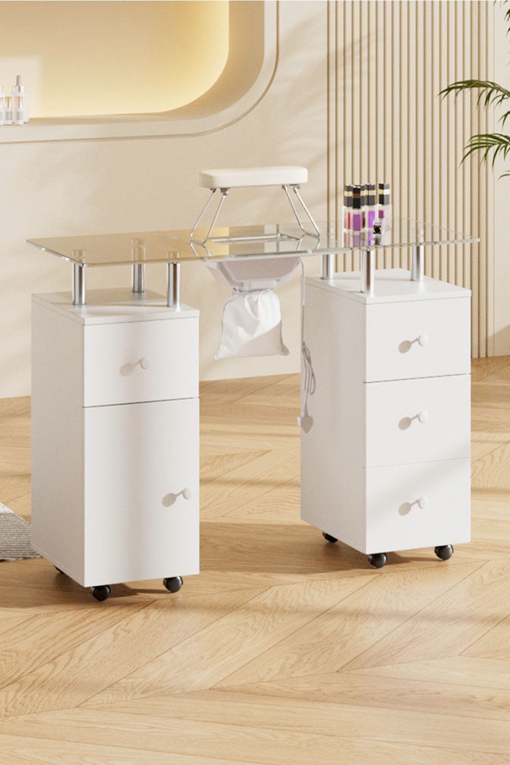 SHEONLY Professional Mobile Manicure Table on Wheels image 2