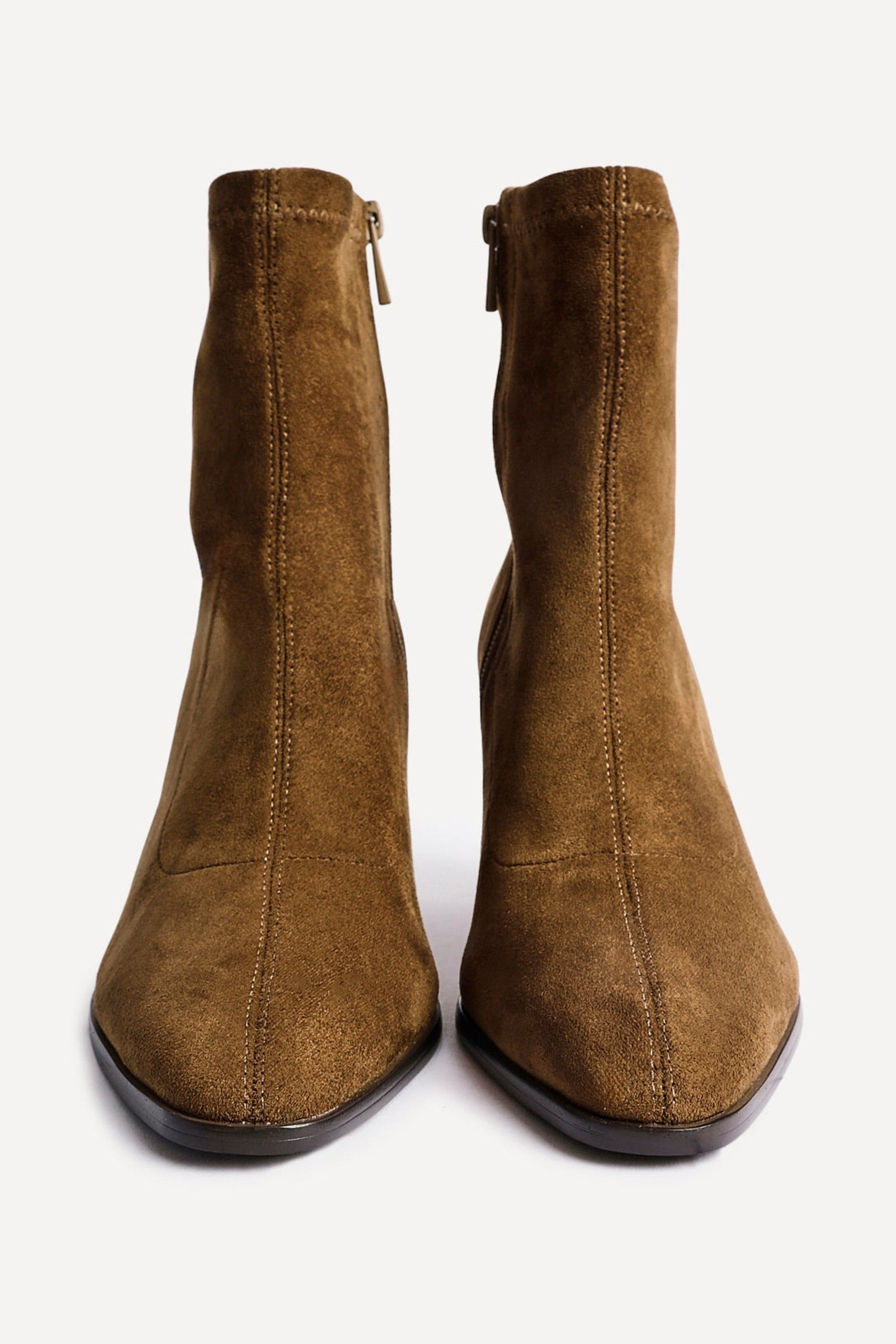 Linzi Blaze Tan Faux Suede Sock Ankle Boot image 4