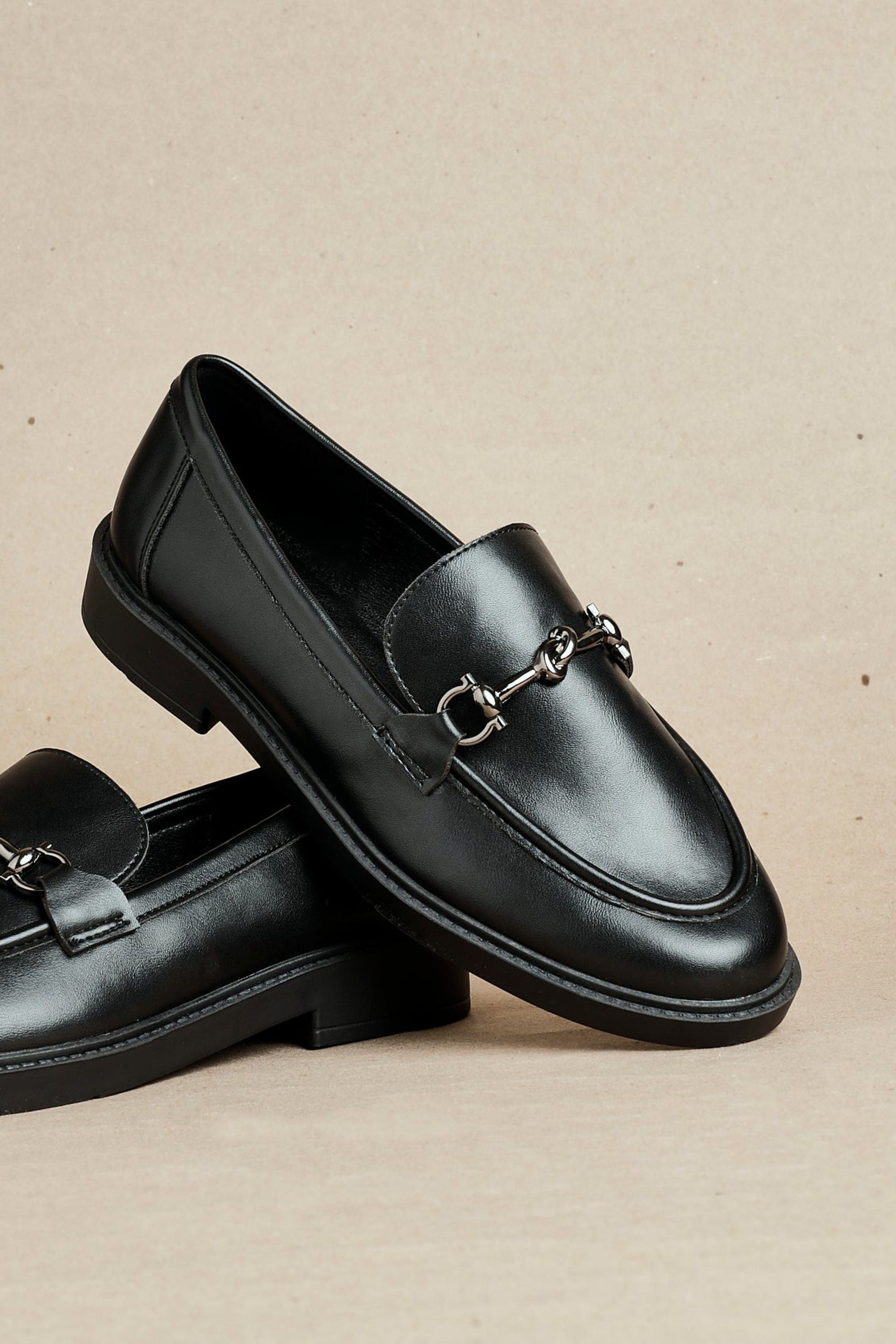Linzi Elite Black Faux Leather Loafer image 2