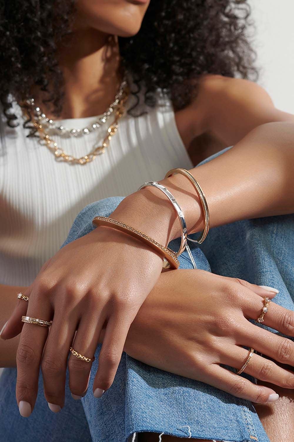 Jon Richard Tri Tone Stacking Ring - Pack Of 3 image 4