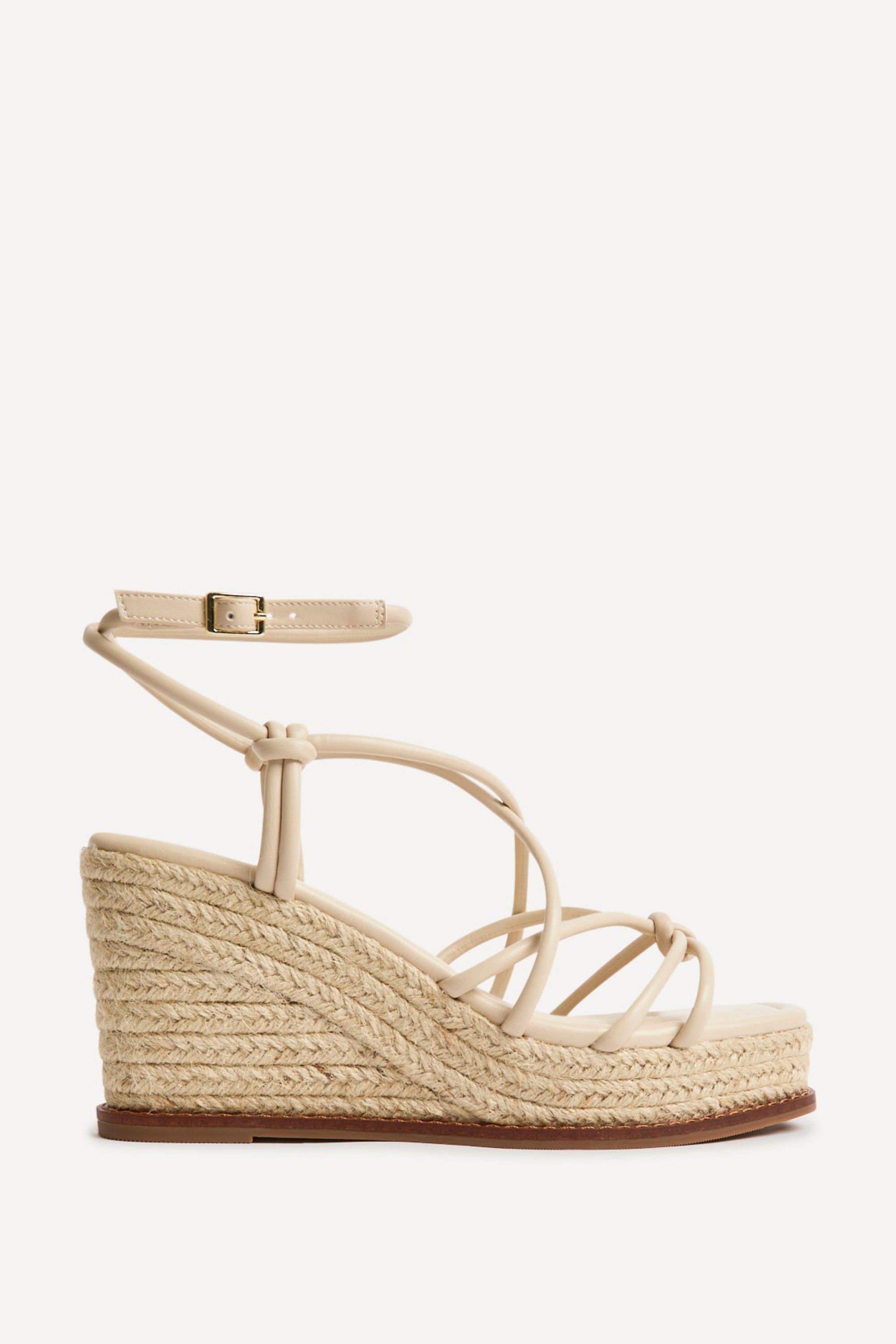 Linzi Gazed Nude Wedge Sandals