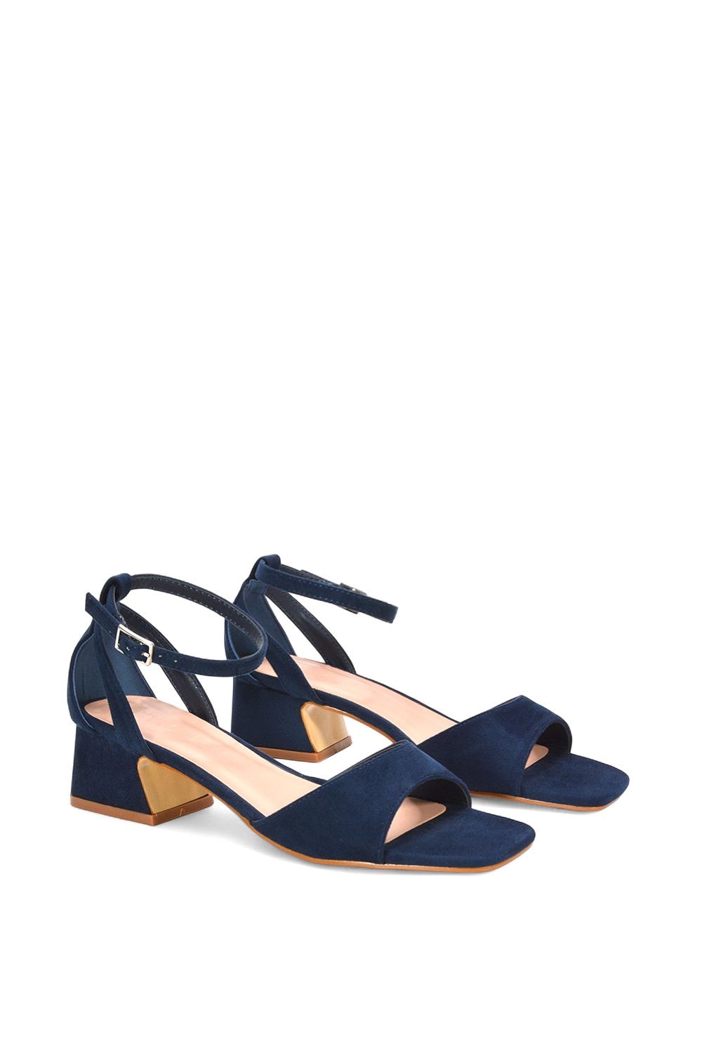XY London 'Hayley' Strappy Block Low Heel Sandals With Cut Out image 4