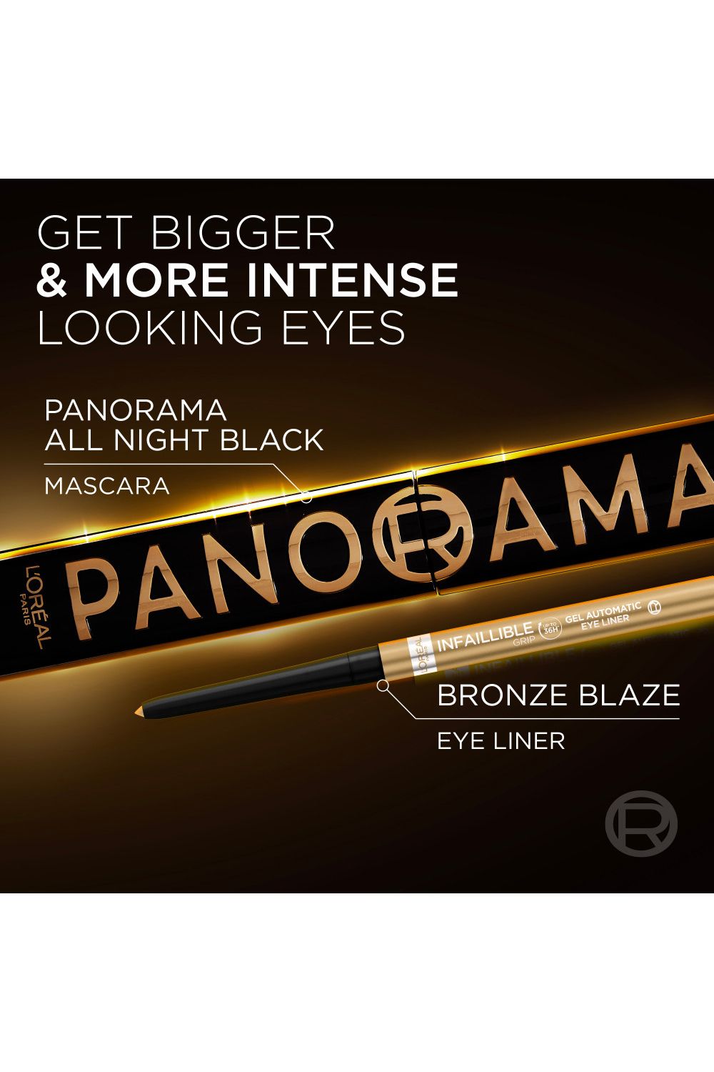 L'Oréal Paris Volume Million Lashes Panorama All Night Volumising Mascara, Black 9.9ml Black image 2