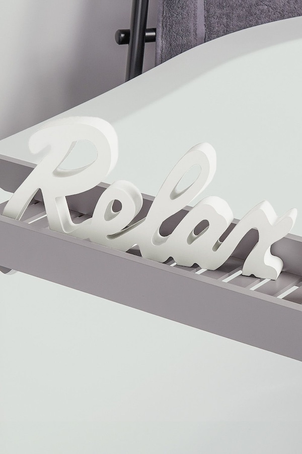 OHS Relax Sign Ornament Word Wood Figure Home Bathroom Decor Gift