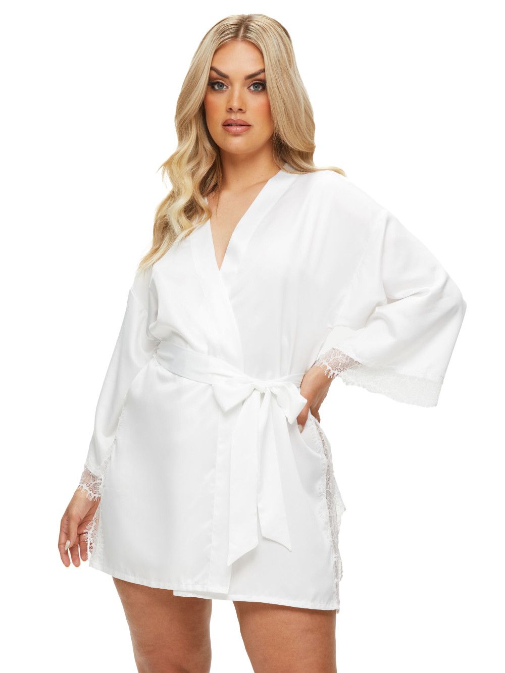 Ann Summers Cherryann Satin Robe Ivory image 5