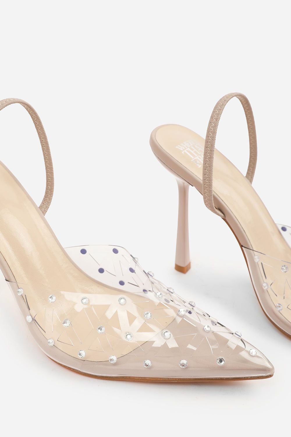 Where's That From 'Sansa' Perspex Diamante Slingback High Heels image 4