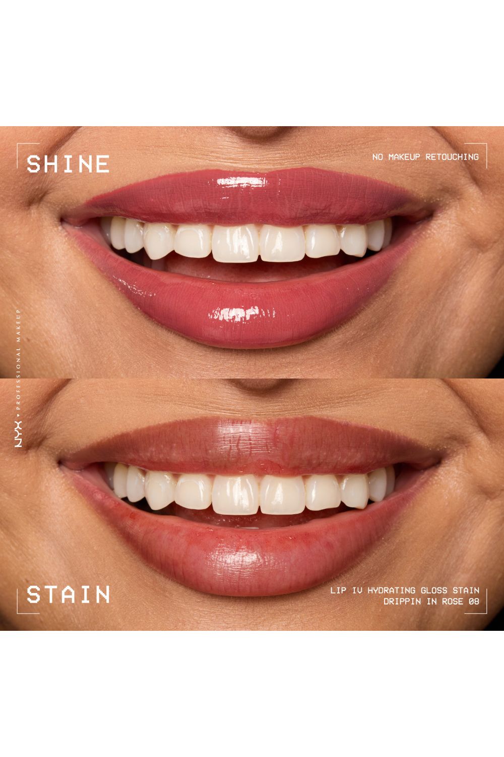 NYX Professional Makeup Lip IV Hydrating Gloss Stain, Lip Gloss 5ml Drippin In Rose image 6