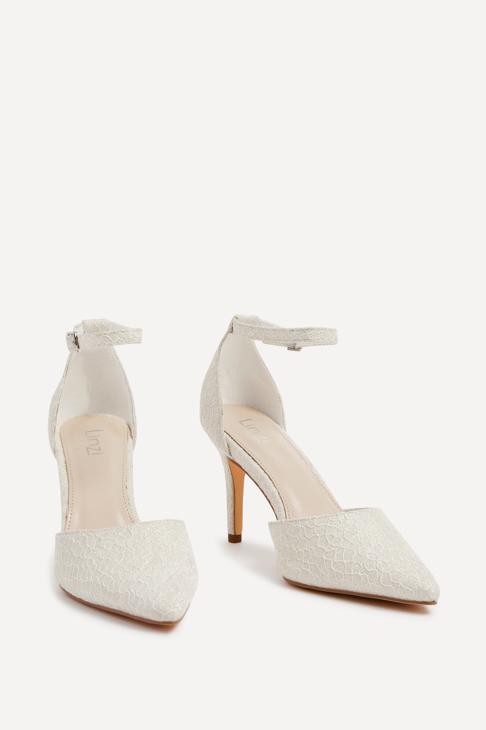 Linzi Maci Ivory Glitter Effect Stiletto Court Heel image 3