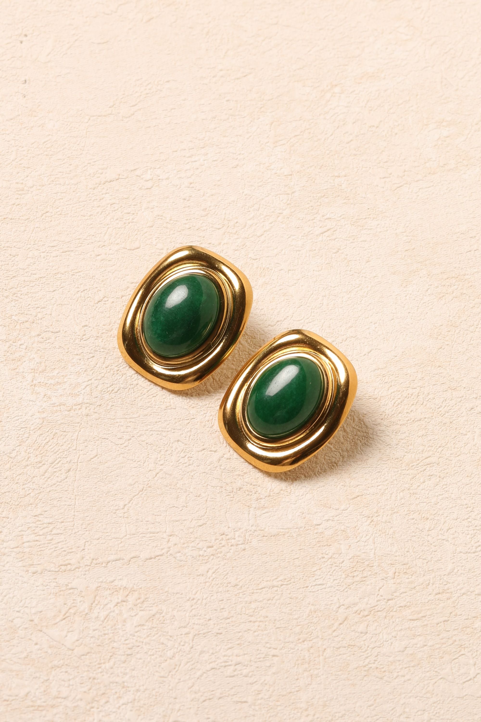 Jon Richard Gold Plated And Green Statement Earrings image 3