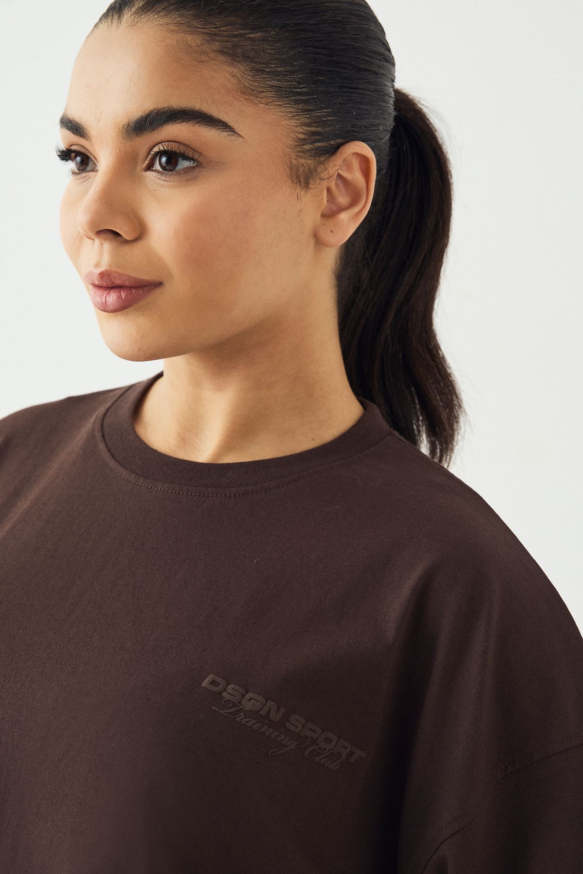 DSGN Studio DSGN Studio Sport Training Club Oversized T-shirt Coffee Bean image 4