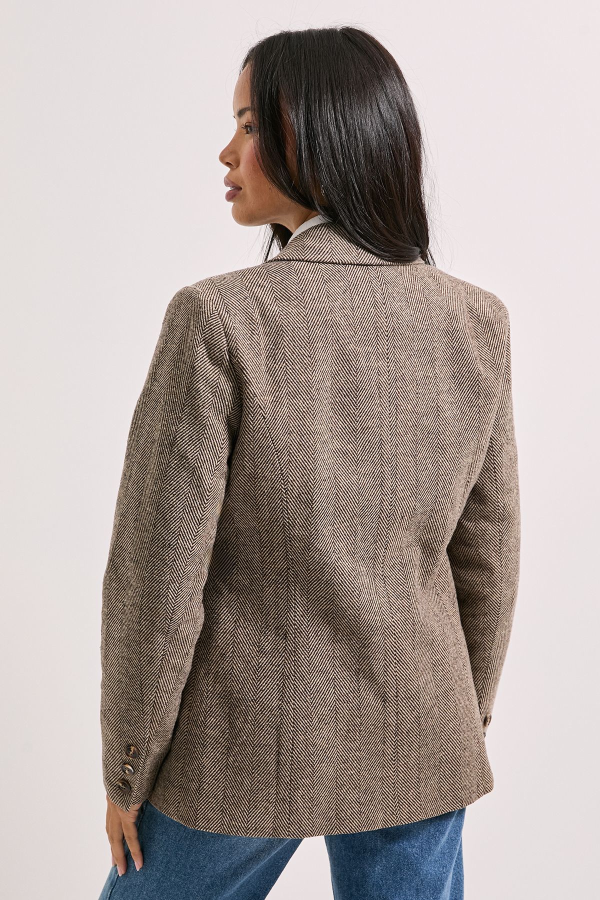 Dorothy Perkins Open Collar Double Breasted Blazer Grey image 3