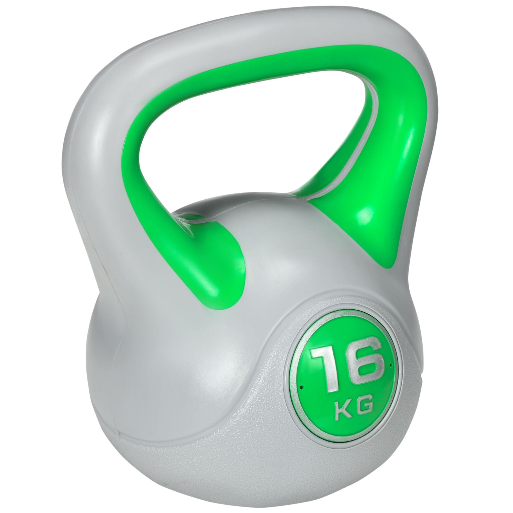 SPORTNOW 16kg Kettle Bell with Handle for Home Gym, Green and Grey image 2