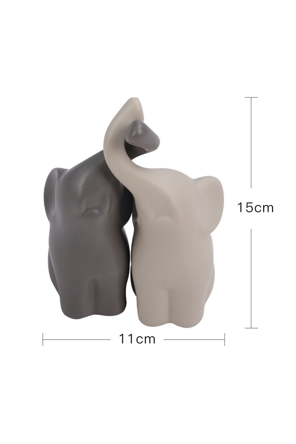 Living and Home Set of 2 Ceramic Couple Elephant Statue Figurine Ornaments image 6