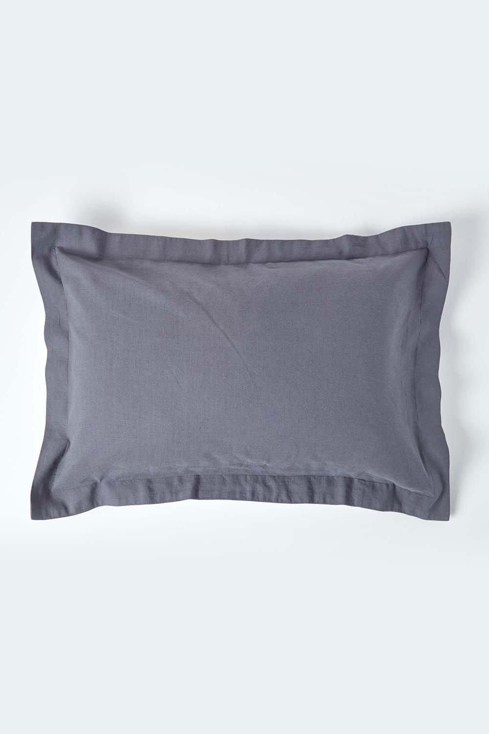 Homescapes Linen Oxford Pillowcase, Standard image 1