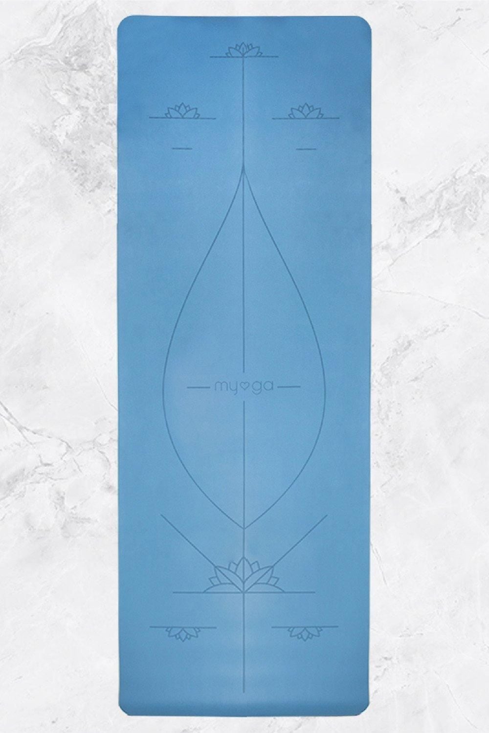 Myga Extra Large Blue Alignment Yoga Mat image 2