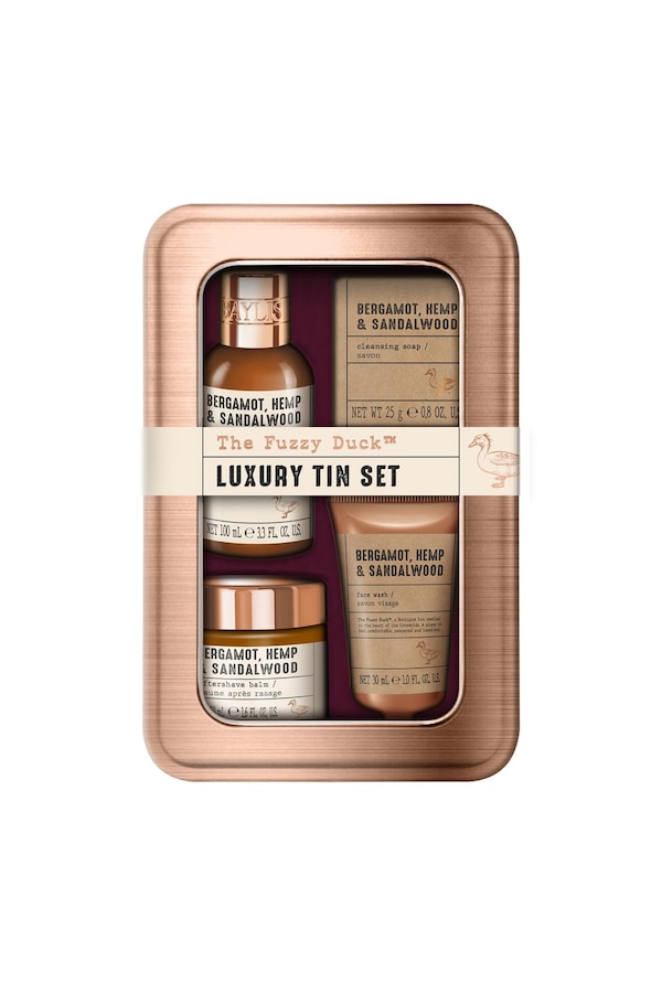 Baylis & Harding The Fuzzy Duck Bergamot, Hemp & Sandalwood Men's Luxury Grooming Tin Gift Set Multi