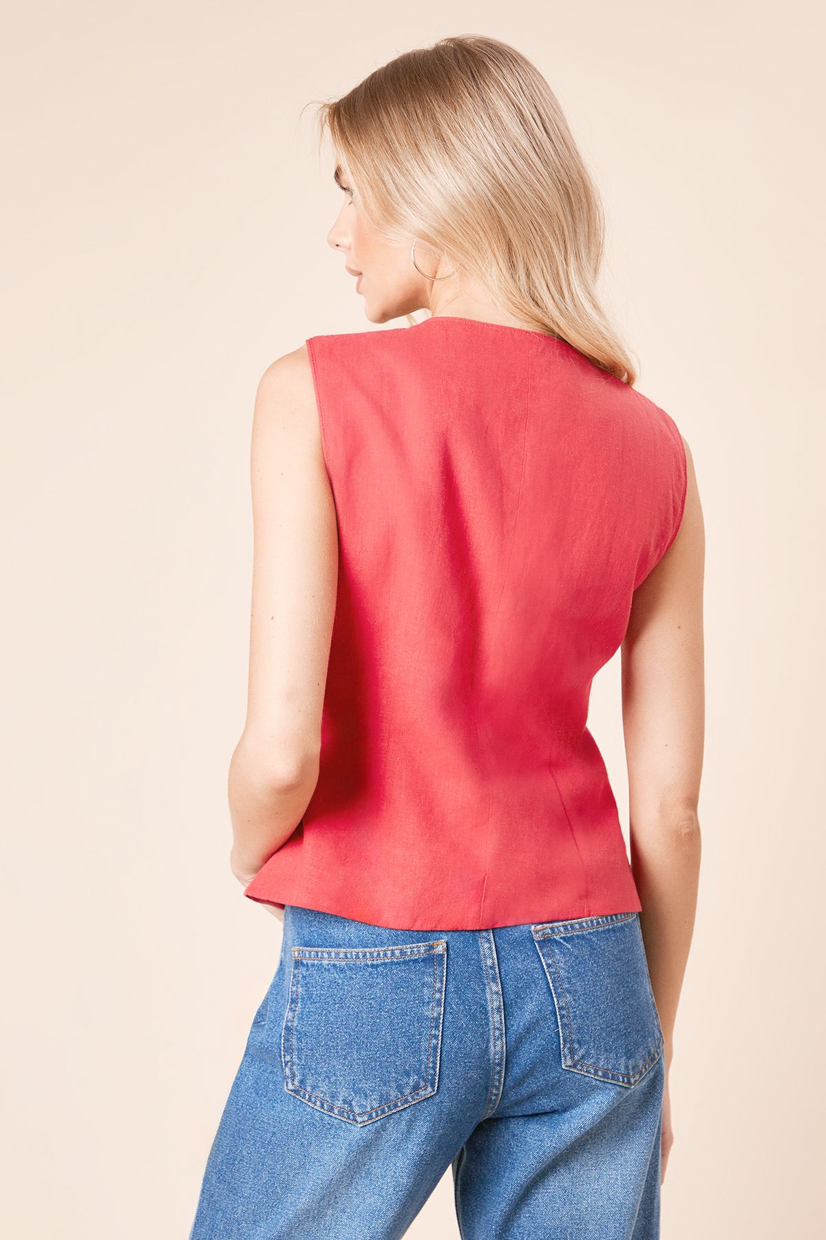 Dorothy Perkins Tailored Horn Button Jacket Red image 4