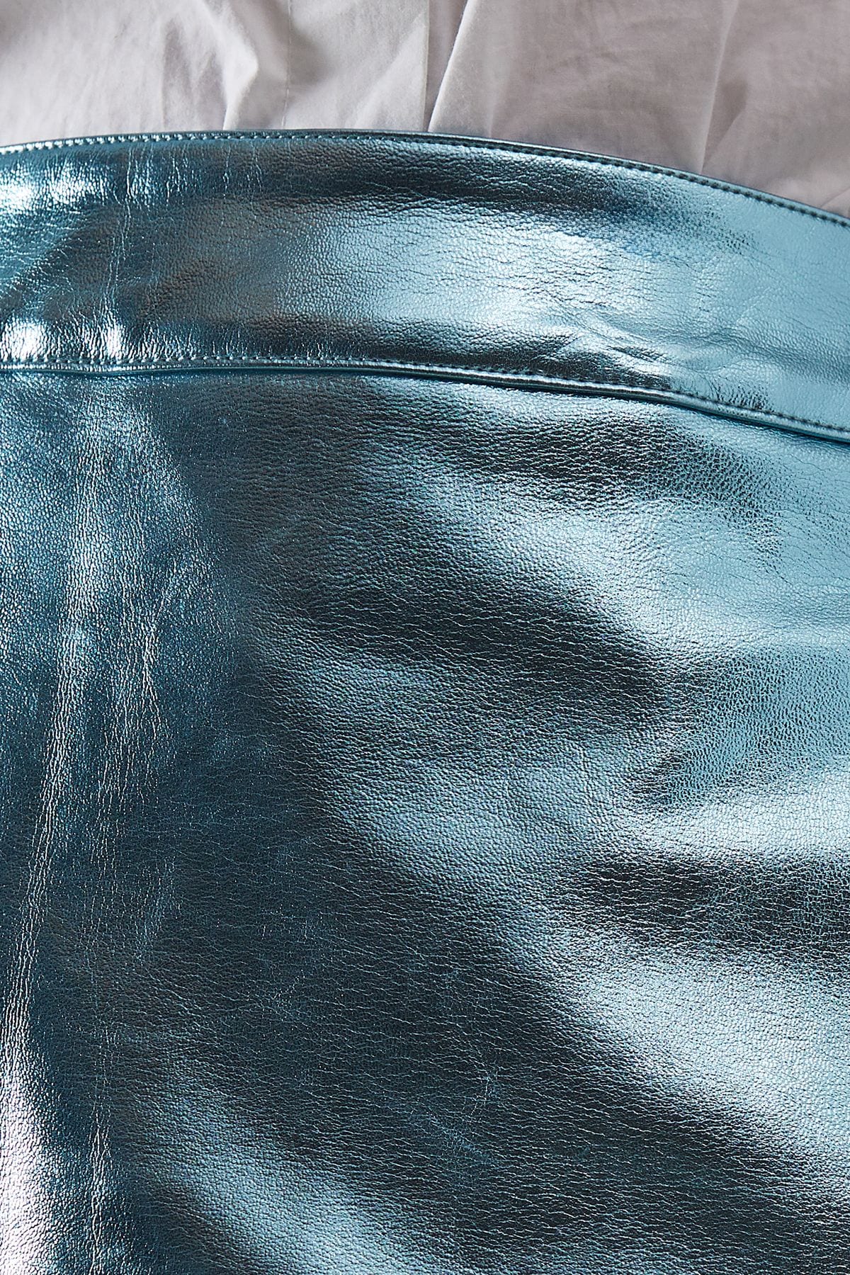 Warehouse Metallic Mini Skirt Blue image 5