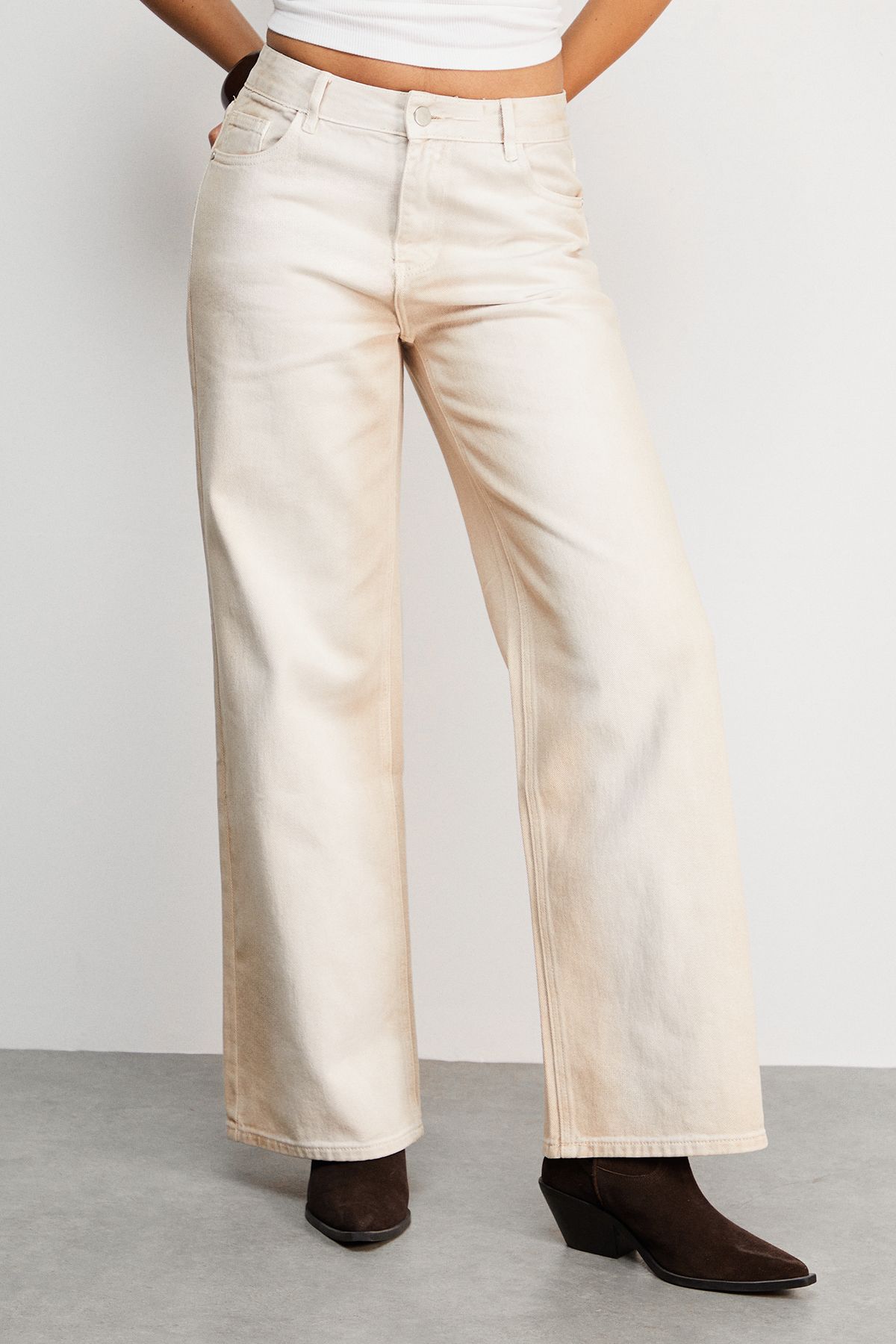 Warehouse Ombre Denim Ecru Dad Jean Ecru image 2