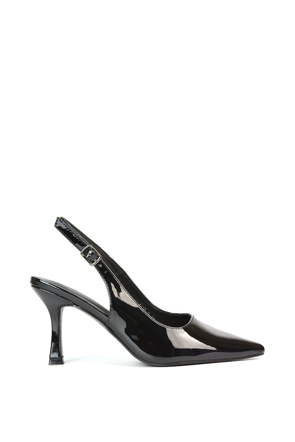 XY London 'Valerie' Stiletto High Heel Closed Toe Slingback Court Shoes
