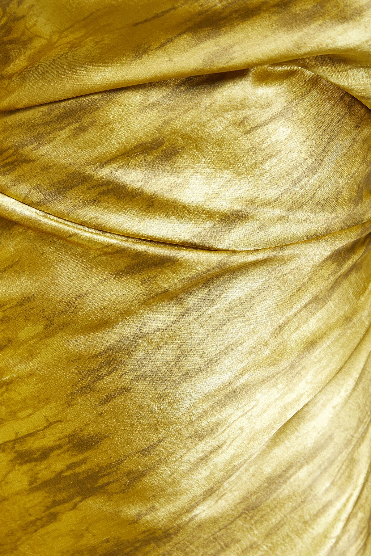 Warehouse Shimmer Satin Foldover Bardot Bias Midi Dress Gold image 5