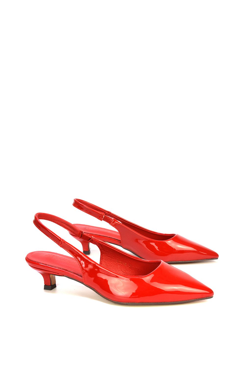 XY London 'Jenny' Pointed Toe Low Kitten Heel Slingback Pumps image 4