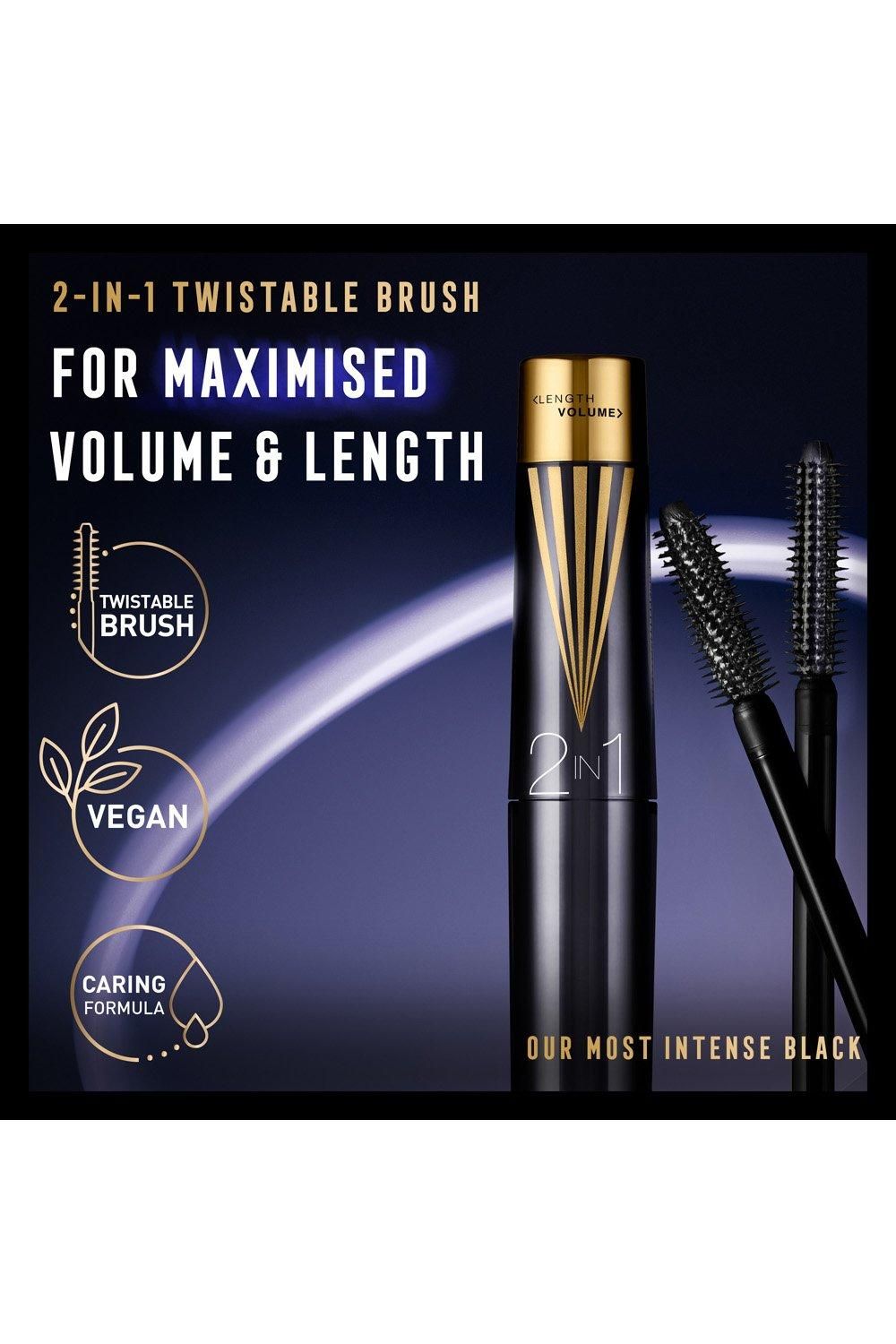Max Factor Masterpiece 2 In 1 Lash WOW Mascara Midnight Black image 3