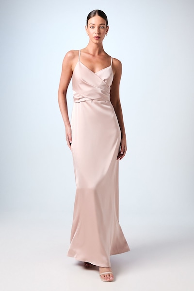 Coast Wrap Waist Satin Cami Bridesmaid Dress Mocha