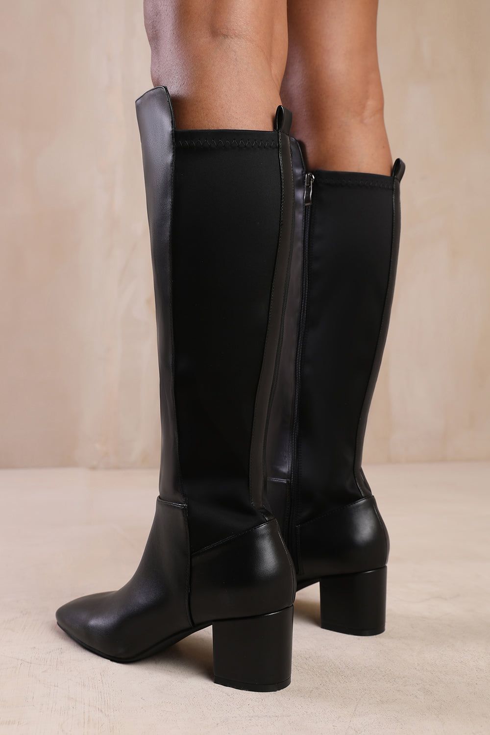 Where's That From 'Cherish' Block Heel Knee High Boots With Side Zip image 4