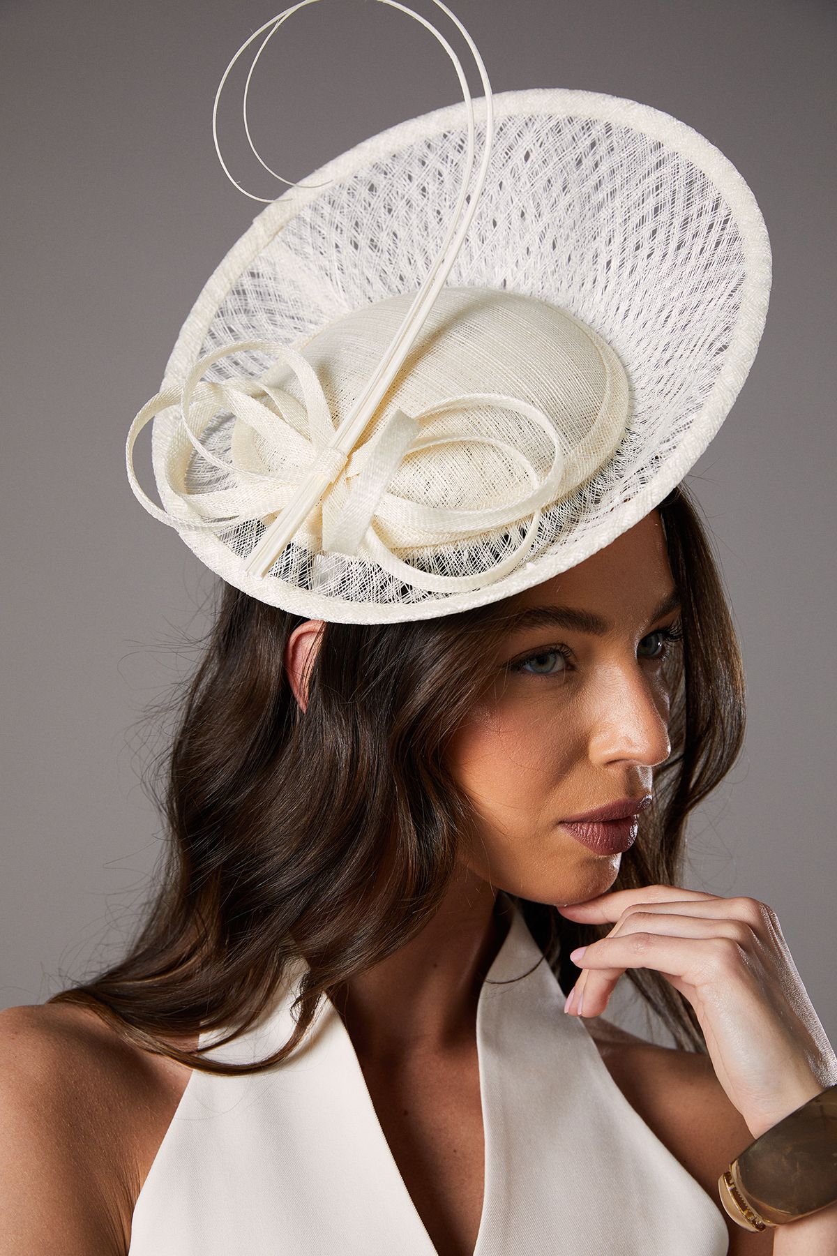 Coast Lisa Tan Side Facing Loop Fascinator Ivory