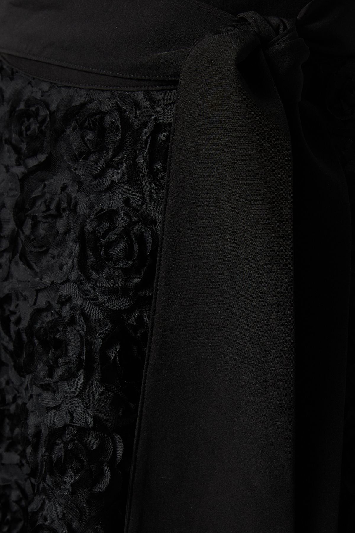 Coast 3D Flower Midi Skirt Black image 5