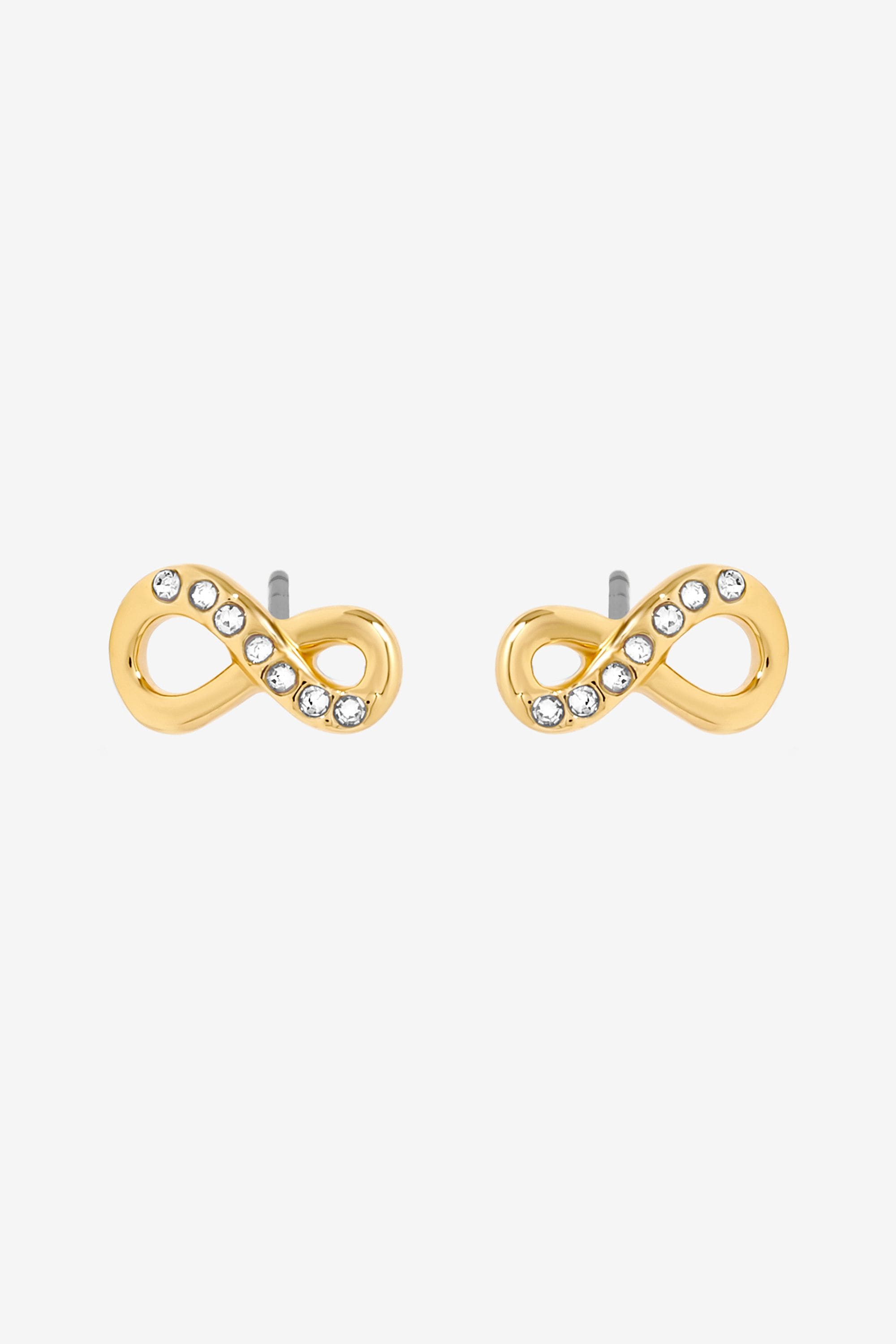 Jon Richard 18K Gold Plated Pave Infinity Earrings - Hanging Heart image 2
