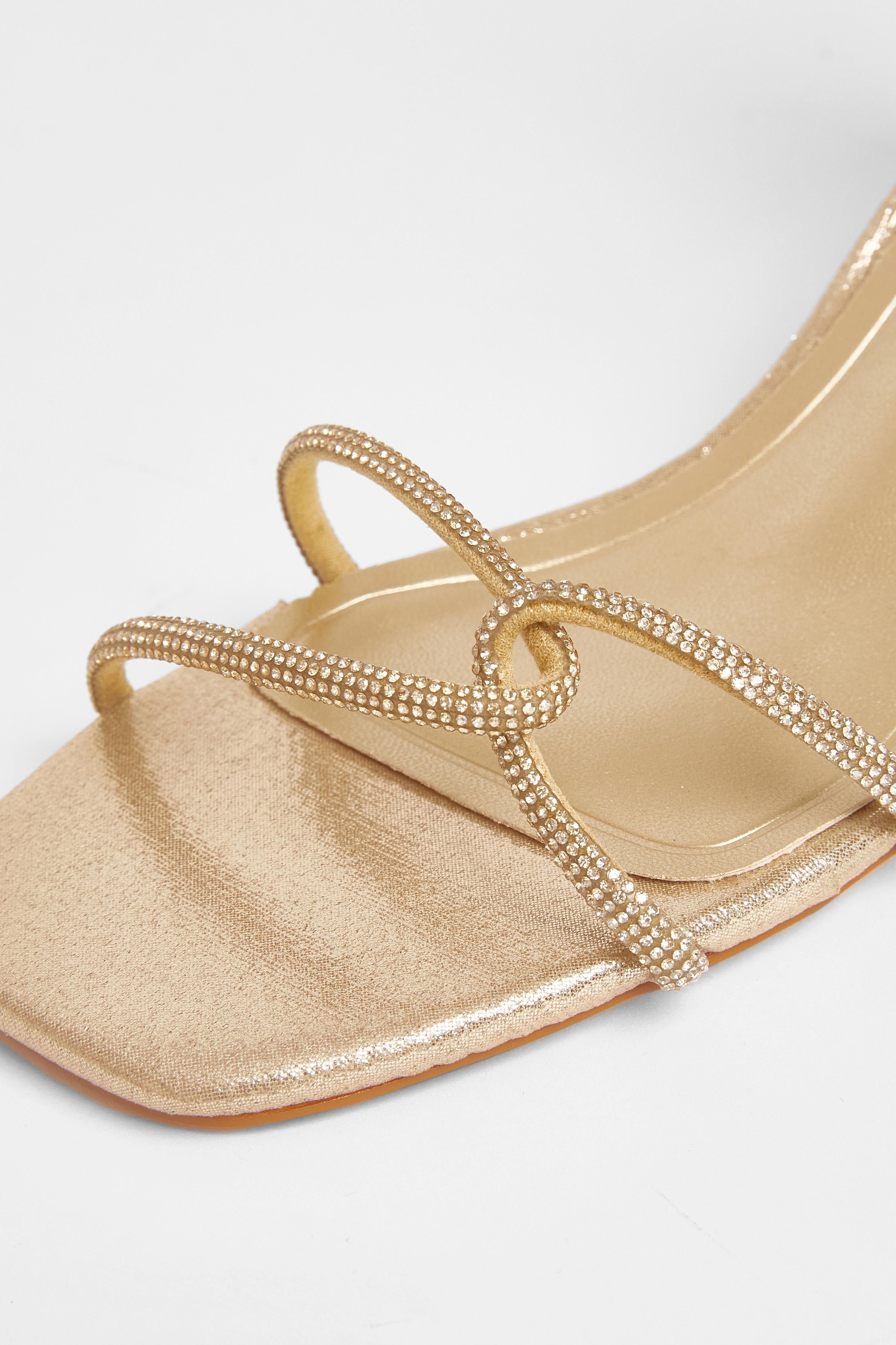 Quiz Gold Twist Strap Heeled Sandal image 4