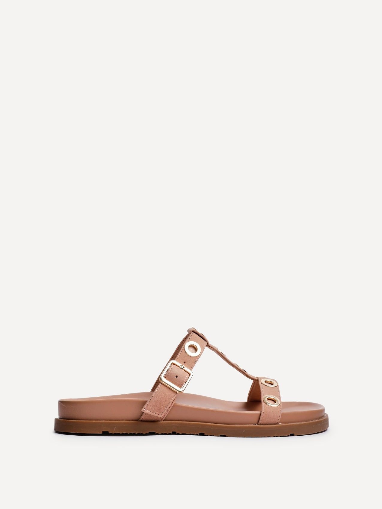 Linzi Notice Dusky Pink Studded Flat Sandals image 1