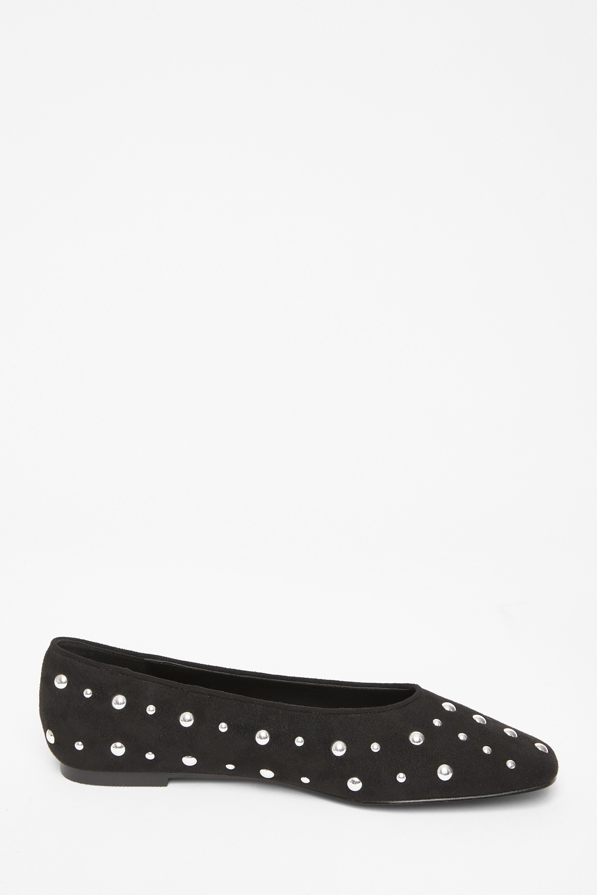 Quiz Black Faux Suede Studded Pumps image 5