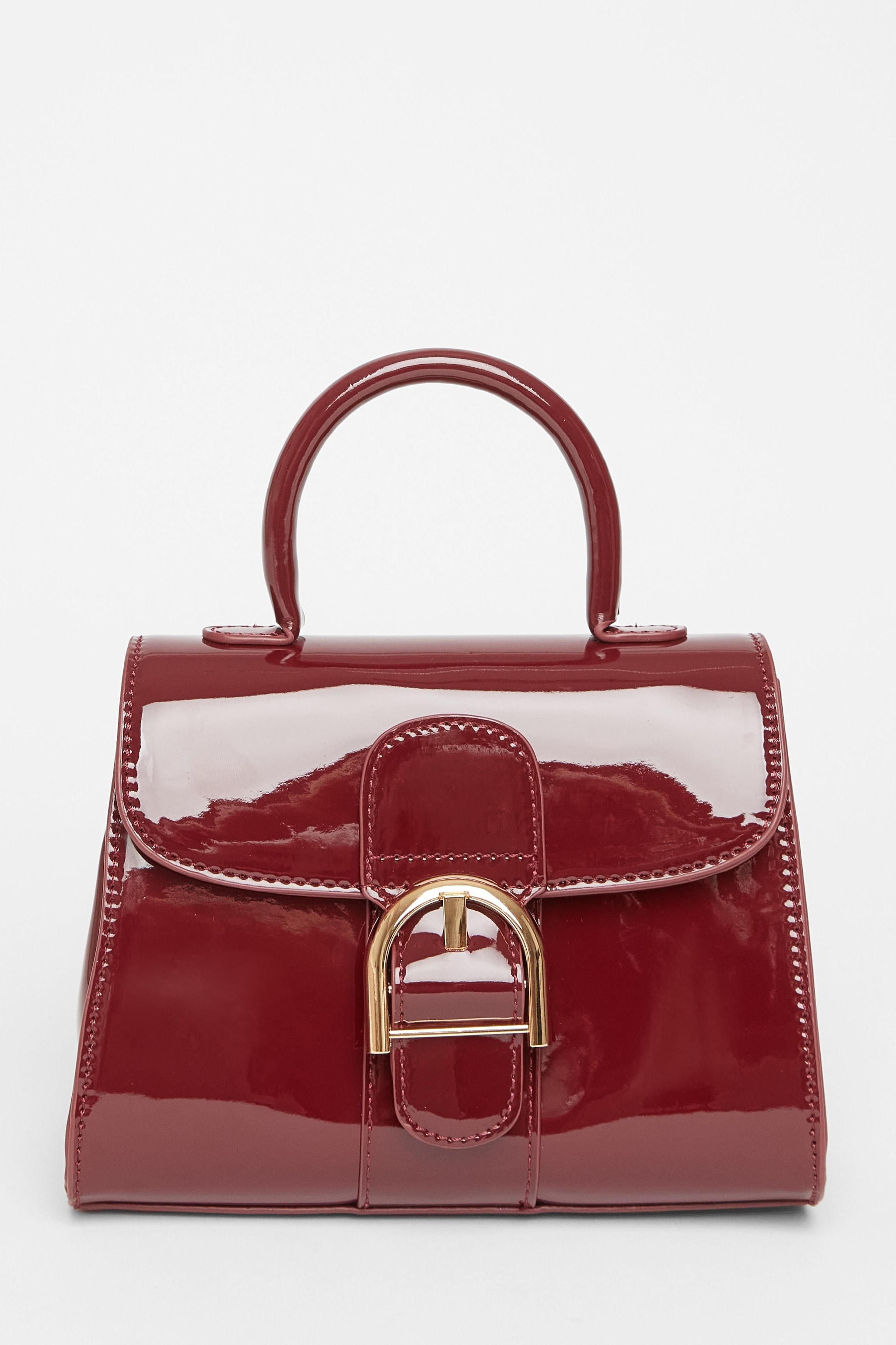Quiz Burgundy Patent Top Handle Bag image 3