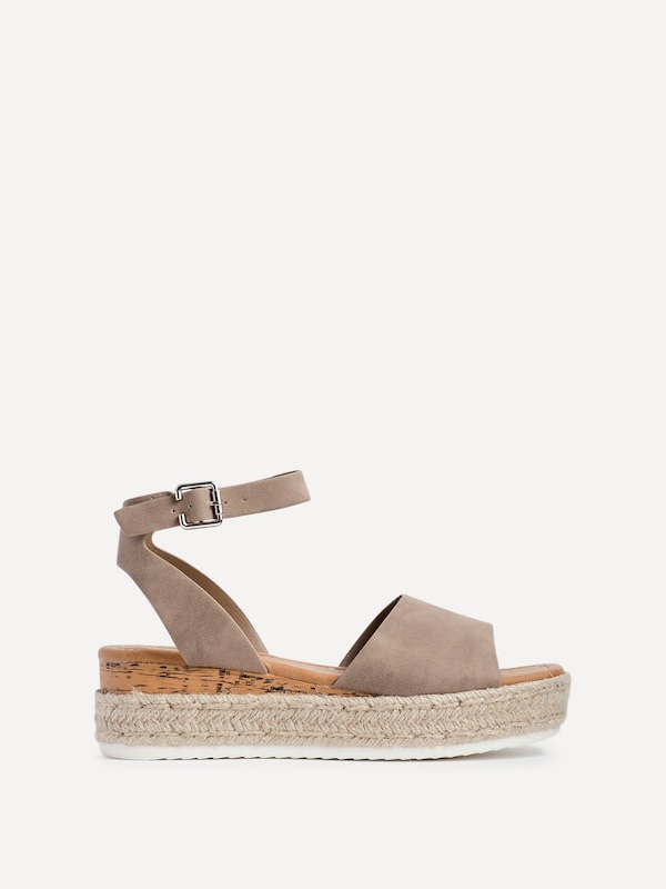 Linzi Paradise Taupe Espadrille Flatform Sandals