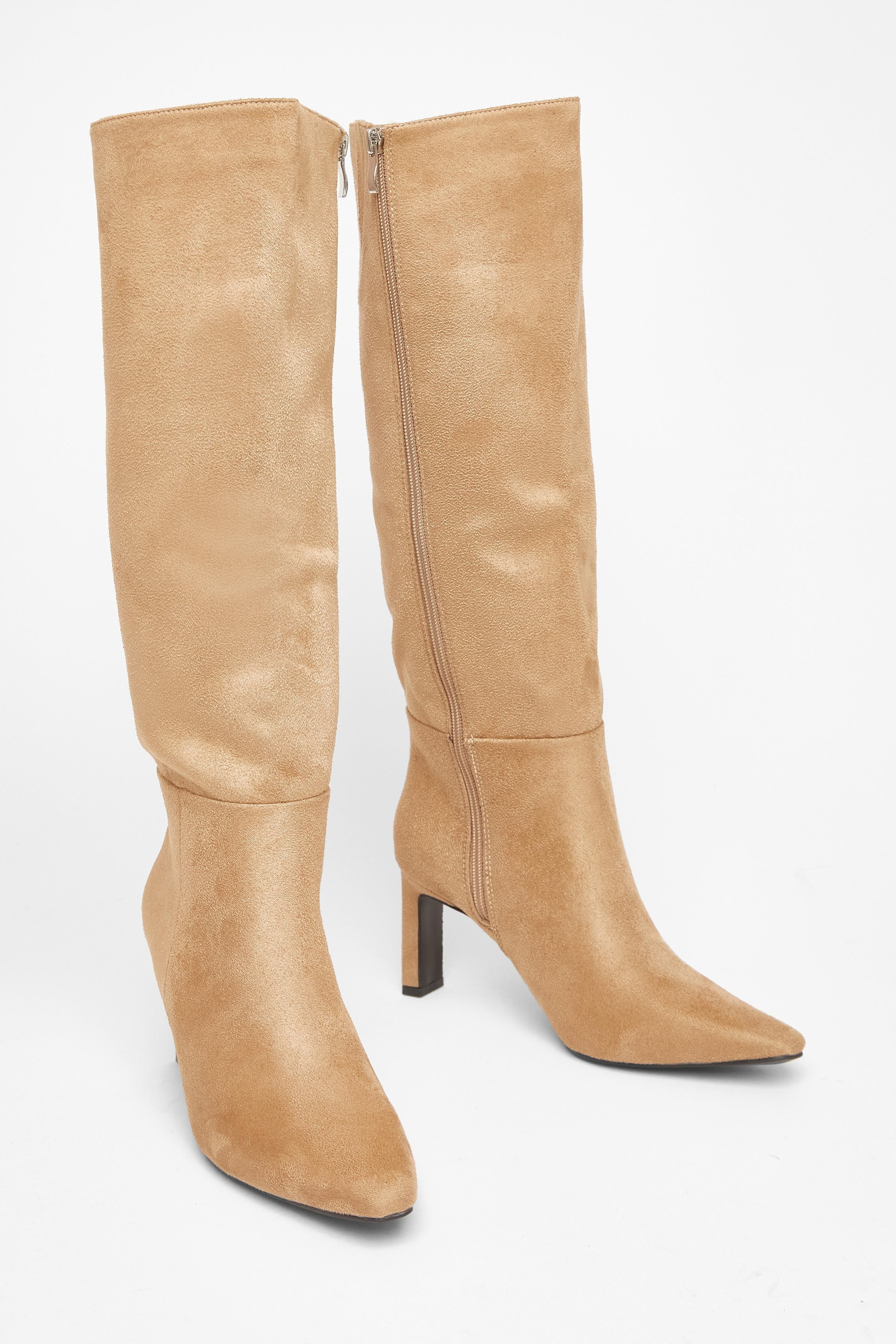Quiz Taupe Knee High Boots image 2
