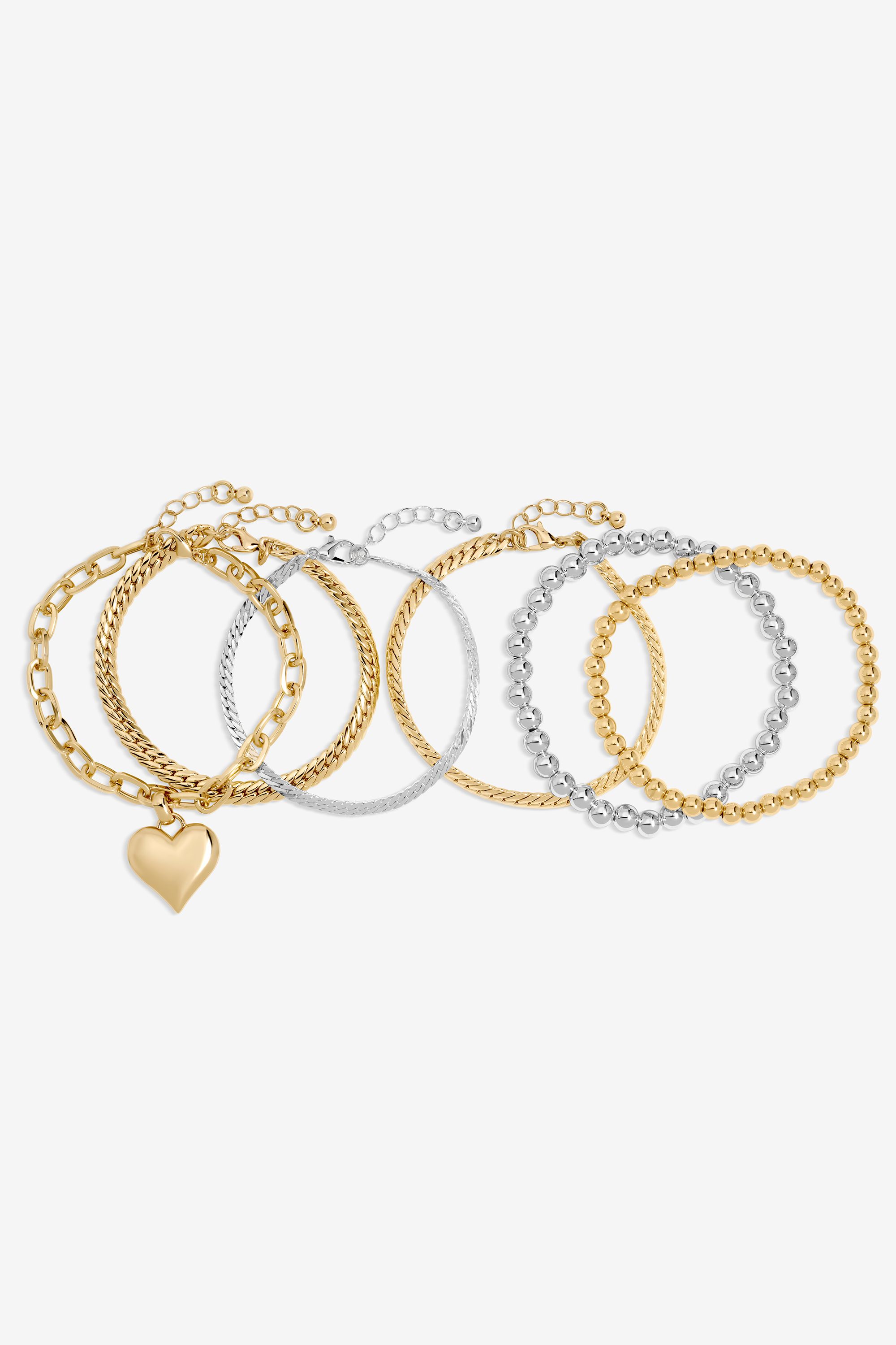 Mood Two Tone Heart Bracelet - Pack of 4 image 1