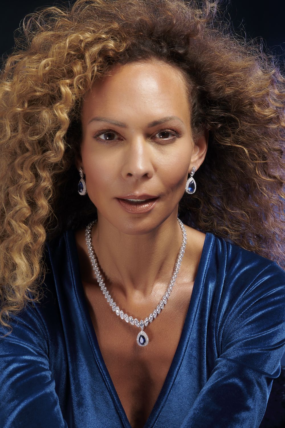 Jon Richard Gift Packaged Rhodium Plate And Blue Cubic Zirconia Statement Necklace image 4