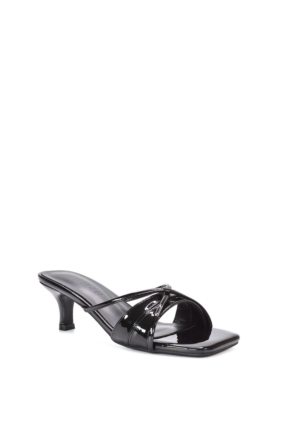 XY London 'Claudia' Mid Heeled Sandal Slip On Mules With Square Toe image 2