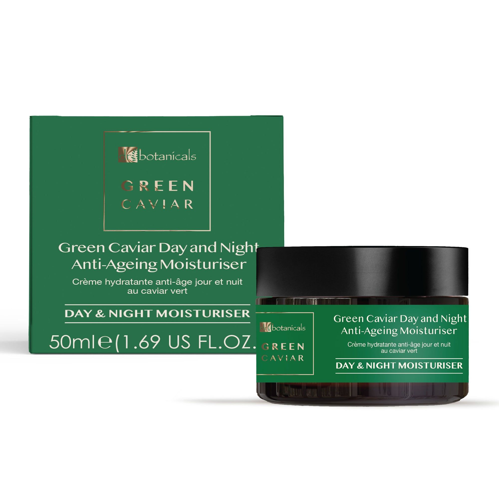 Dr. Botanicals Green Caviar Day & Night Anti-Ageing Moisturiser 50ml x 2 Duo Pack image 2