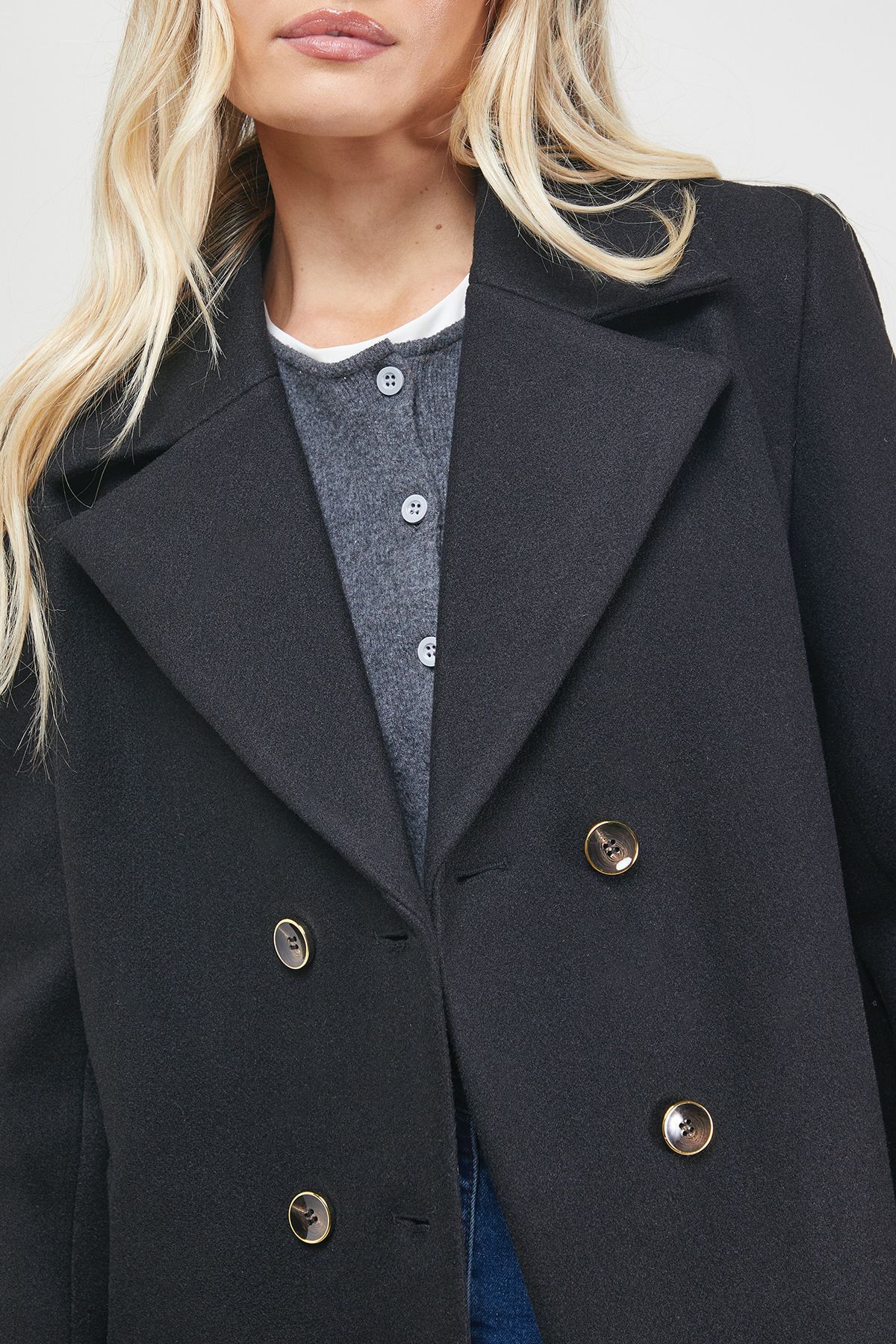 Oasis Double Breasted Blazer Coat Black image 5