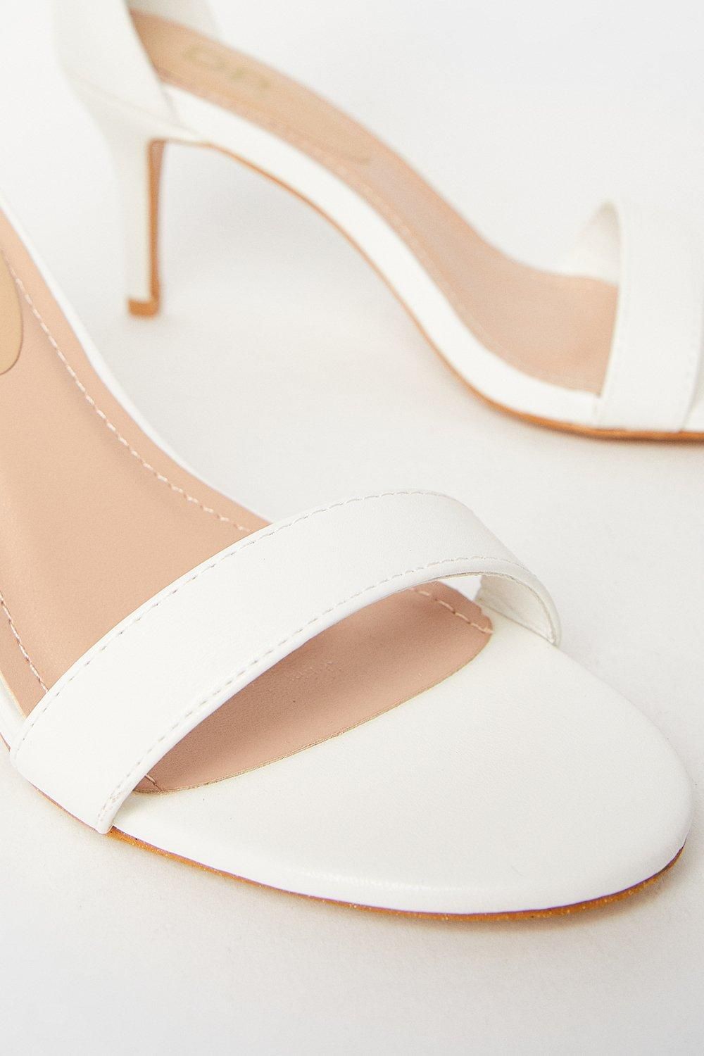 Dorothy Perkins Tasha Barely There Medium Stiletto Heel Sandals White image 4