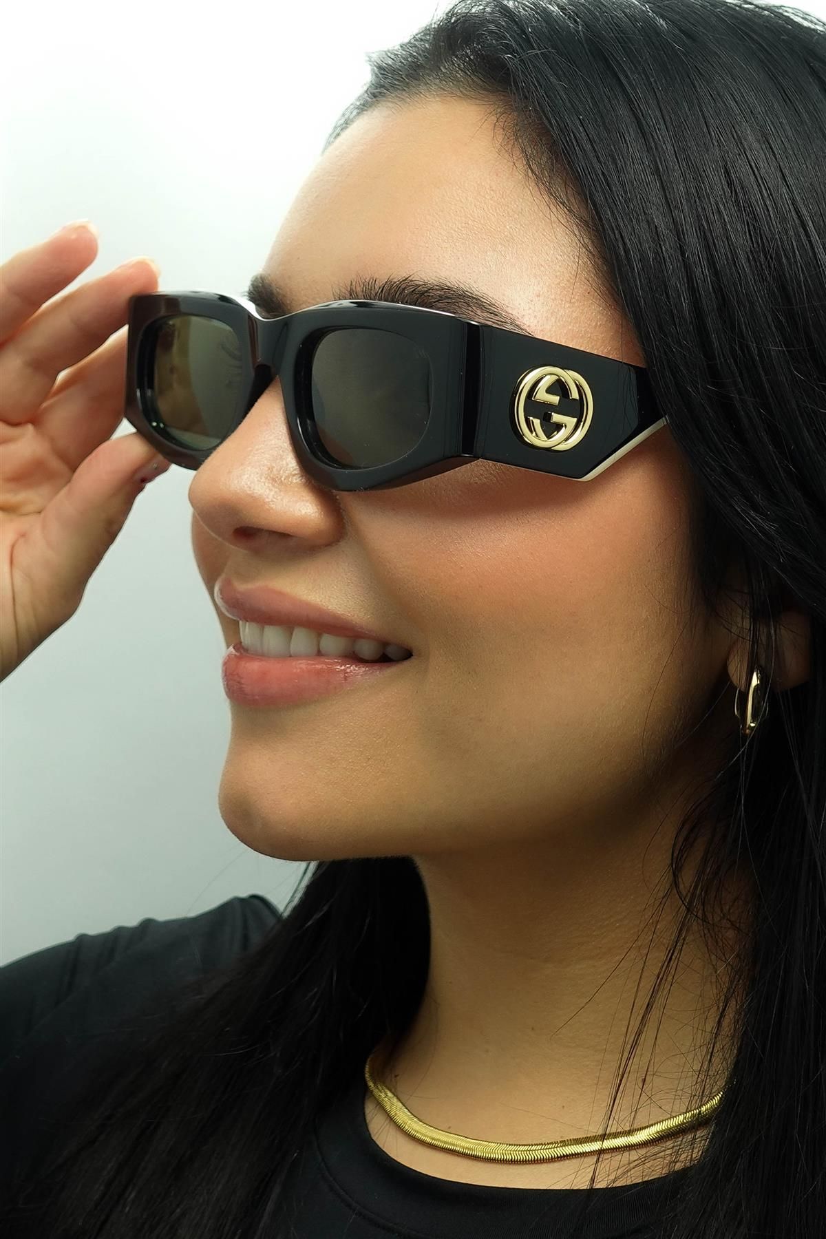 Gucci Rectangle Black with Ivory Grey GG1664S image 5