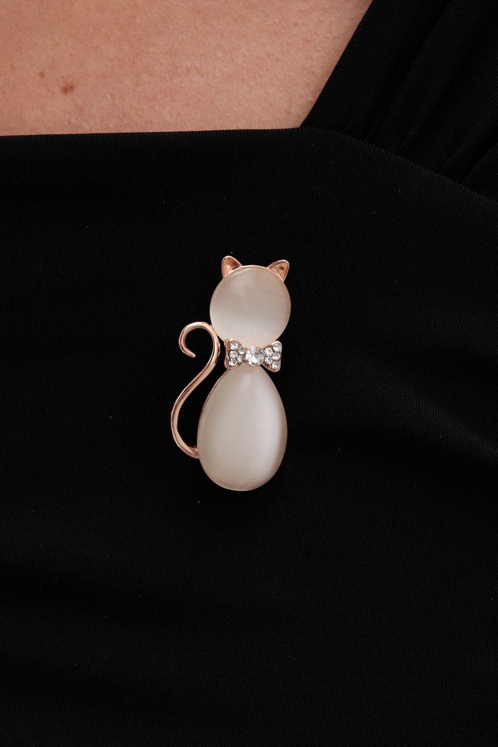 Jon Richard Rose Gold Pink Crystal Cat Brooch - Gift Boxed image 2