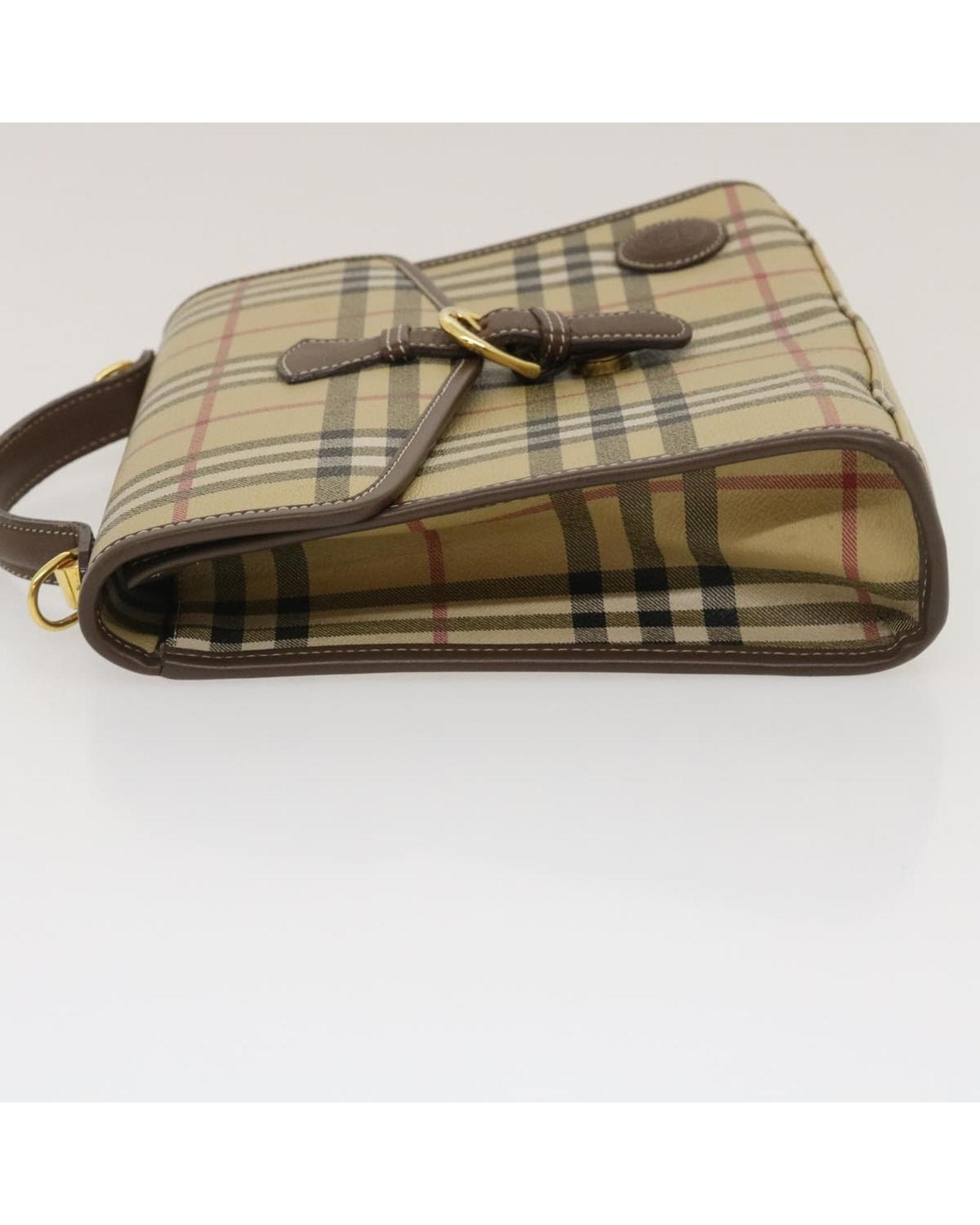 Valentino Preloved Beige Check Satchel Handbag Wo image 5